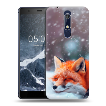 Силиконовый чехол на Nokia 5.1 с принтом лиса