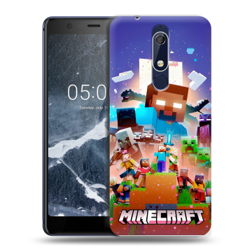 Силиконовый чехол на Nokia 5.1 с принтом Майнкрафт Minecraft