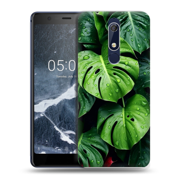Силиконовый чехол на Nokia 5.1 с принтом Листья