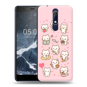 Силиконовый чехол на Nokia 5.1 с принтом Hello Kitty Хелоу Кити