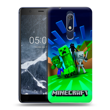 Силиконовый чехол на Nokia 5.1 с принтом Майнкрафт