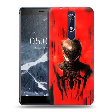 Силиконовый чехол на Nokia 5.1 с принтом человек паук spiderman