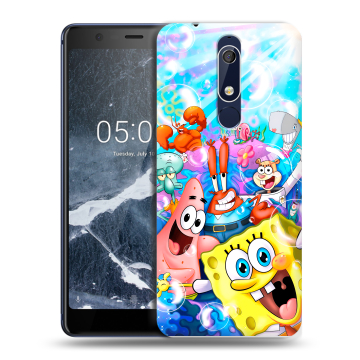 Силиконовый чехол на Nokia 5.1 с принтом спанчбоб спанч боб Силиконовый чехол на Nokia 5.1 с принтом спанчбоб спанч боб