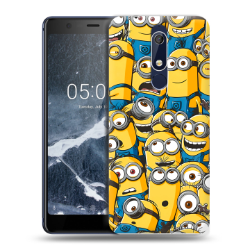 Силиконовый чехол на Nokia 5.1 с принтом Миньоны