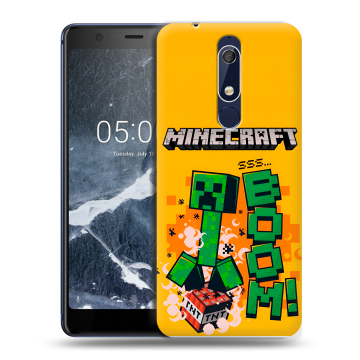 Силиконовый чехол на Nokia 5.1 с принтом Майнкрафт Minecraft