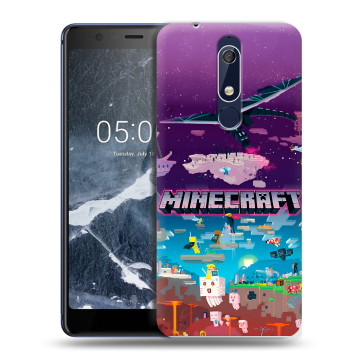Силиконовый чехол на Nokia 5.1 с принтом Майнкрафт Minecraft