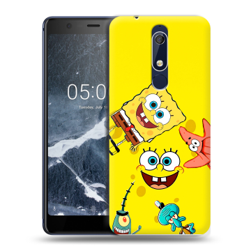 Силиконовый чехол на Nokia 5.1 с принтом Спанч боб Спанчбоб
