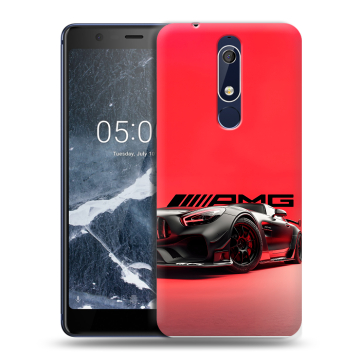 Силиконовый чехол на Nokia 5.1 с принтом Мерседес Mercedes AMG