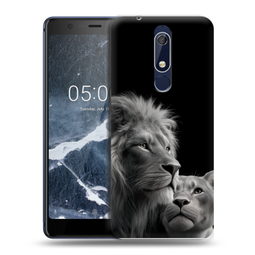 Силиконовый чехол на Nokia 5.1 с принтом Лев кошки