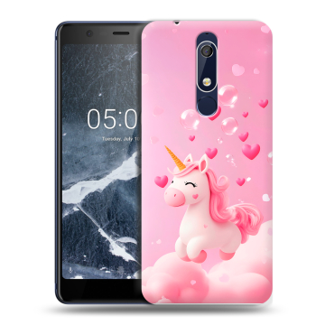 Силиконовый чехол на Nokia 5.1 с принтом Единорог Силиконовый чехол на Nokia 5.1 с принтом Единорог