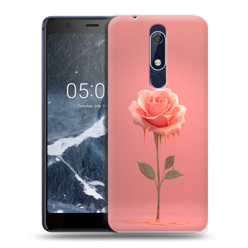 Силиконовый чехол на Nokia 5.1 с принтом Розовая роза