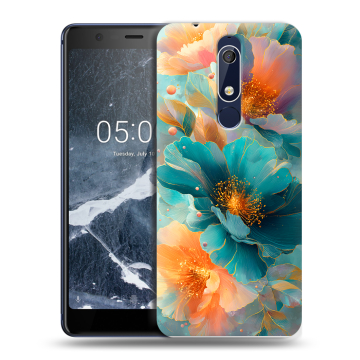 Силиконовый чехол на Nokia 5.1 с принтом Цветы