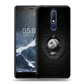 Силиконовый чехол на Nokia 5.1 с принтом Герб Флаг СССР Силиконовый чехол на Nokia 5.1 с принтом Герб Флаг СССР