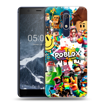Силиконовый чехол на Nokia 5.1 с принтом Roblox Роблокс