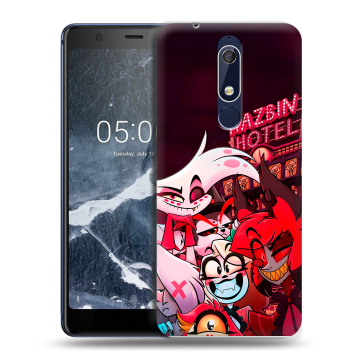 Силиконовый чехол на Nokia 5.1 с принтом Hazbin Hotel Отель Хазбин