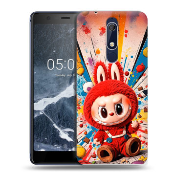 Силиконовый чехол на Nokia 5.1 с принтом Labubu Лабубу