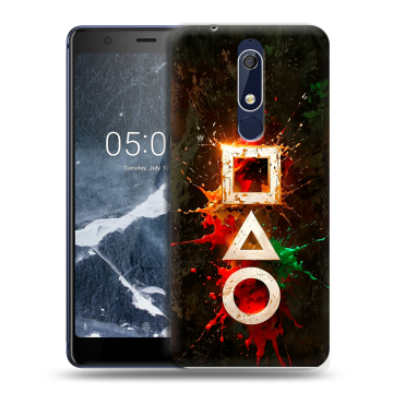 Силиконовый чехол на Nokia 5.1 с принтом Squid Game Игра кальмара