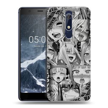 Силиконовый чехол на Nokia 5.1 с принтом Ahegao Ахегао Аниме