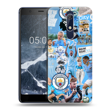 Силиконовый чехол на Nokia 5.1 с принтом Man City Манчестер Сити