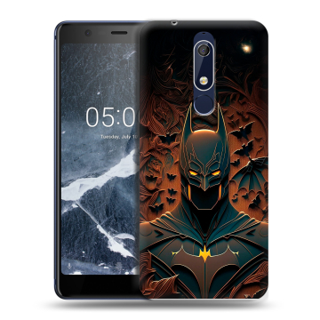 Силиконовый чехол на Nokia 5.1 с принтом Batman Бэтмен