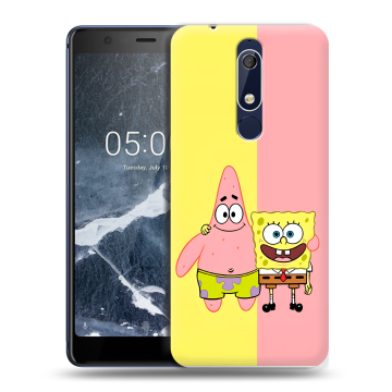 Силиконовый чехол на Nokia 5.1 с принтом Спанч боб Спанчбоб