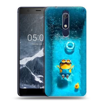 Силиконовый чехол на Nokia 5.1 с принтом Миньоны