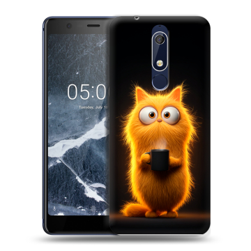 Силиконовый чехол на Nokia 5.1 с принтом Смешной кот