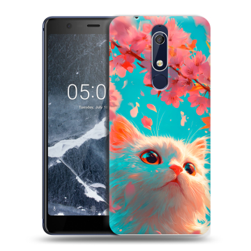 Силиконовый чехол на Nokia 5.1 с принтом Красивый кот