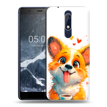Силиконовый чехол на Nokia 5.1 с принтом корги