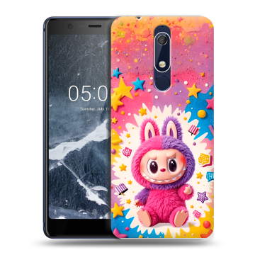 Силиконовый чехол на Nokia 5.1 с принтом Labubu Лабубу
