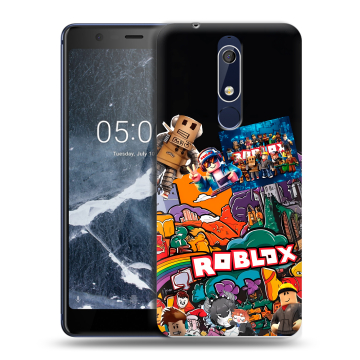 Силиконовый чехол на Nokia 5.1 с принтом Roblox Роблокс Силиконовый чехол на Nokia 5.1 с принтом Roblox Роблокс