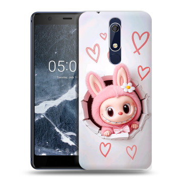 Силиконовый чехол на Nokia 5.1 с принтом Labubu Лабубу Силиконовый чехол на Nokia 5.1 с принтом Labubu Лабубу