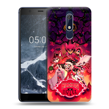 Силиконовый чехол на Nokia 5.1 с принтом Hazbin Hotel Отель Хазбин