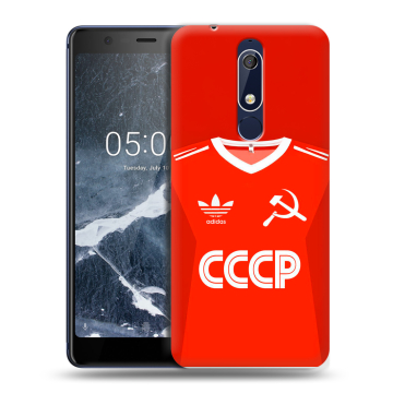 Силиконовый чехол на Nokia 5.1 с принтом Флаг Герб СССР