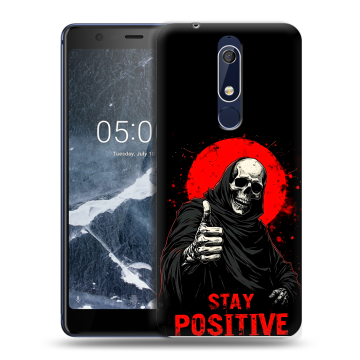 Силиконовый чехол на Nokia 5.1 с принтом смешной скелет