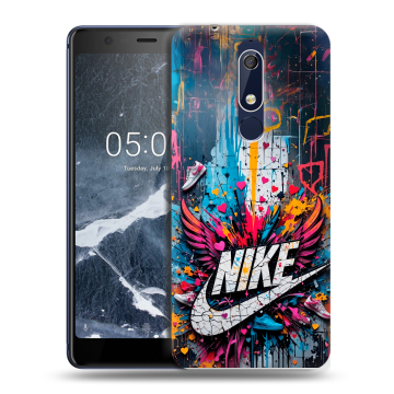 Силиконовый чехол на Nokia 5.1 с принтом Nike Найк
