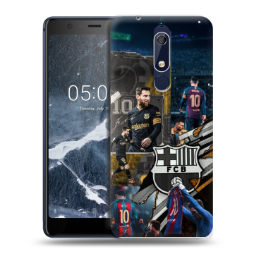 Силиконовый чехол на Nokia 5.1 с принтом Messi Barcelona Силиконовый чехол на Nokia 5.1 с принтом Messi Barcelona