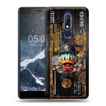 Силиконовый чехол на Nokia 5.1 с принтом Дональд Дак Доллар