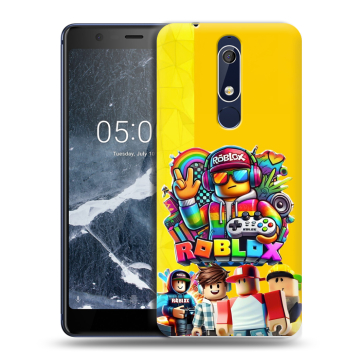 Силиконовый чехол на Nokia 5.1 с принтом Roblox Роблокс Силиконовый чехол на Nokia 5.1 с принтом Roblox Роблокс