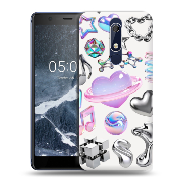 Силиконовый чехол на Nokia 5.1 с принтом Y2K