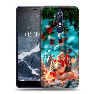 Силиконовый чехол на Nokia 5.1 с принтом Новый год