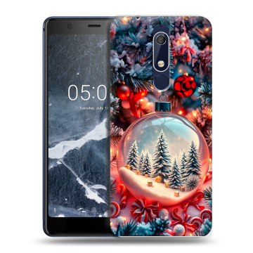 Силиконовый чехол на Nokia 5.1 с принтом Новый год