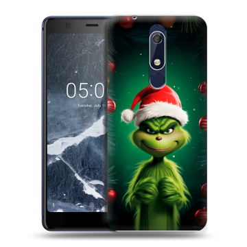 Силиконовый чехол на Nokia 5.1 с принтом Гринч Новый год Рождество