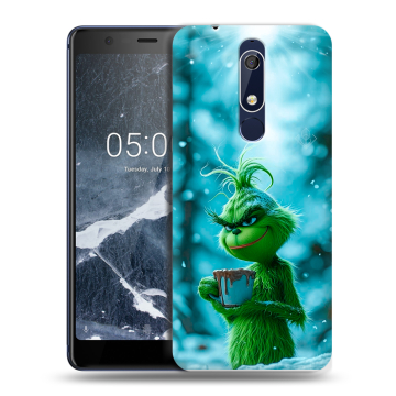 Силиконовый чехол на Nokia 5.1 с принтом Новый год гринч