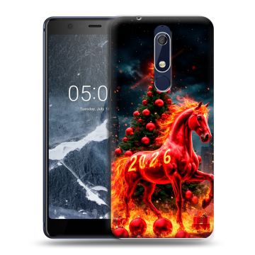 Силиконовый чехол на Nokia 5.1 с принтом Новый год