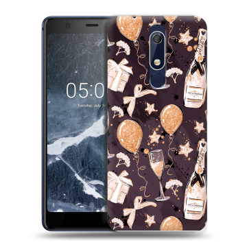 Силиконовый чехол на Nokia 5.1 с принтом Новый год