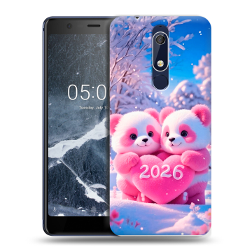Силиконовый чехол на Nokia 5.1 с принтом Новый год