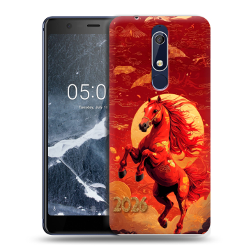 Силиконовый чехол на Nokia 5.1 с принтом Новый год