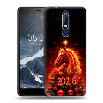 Силиконовый чехол на Nokia 5.1 с принтом Новый год