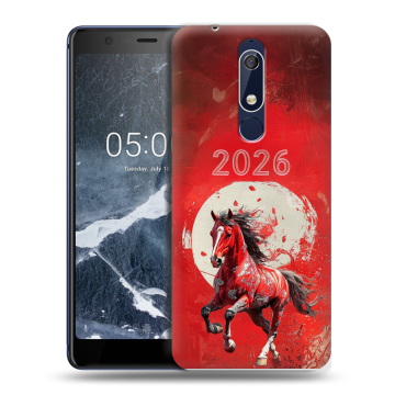 Силиконовый чехол на Nokia 5.1 с принтом Новый год